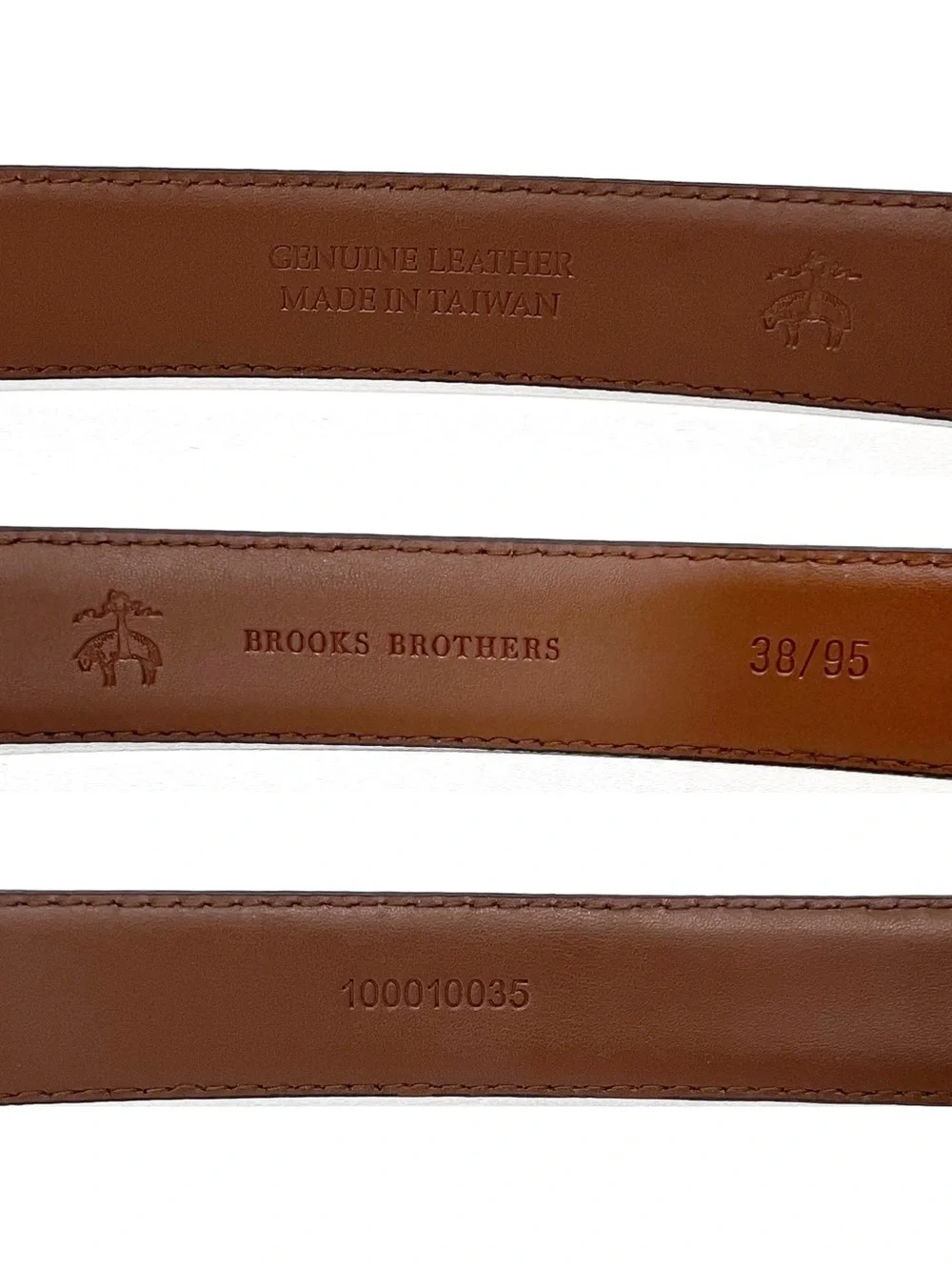 Vintage Brooks Brothers Brown Leather Men’s Belt Size 38 Silver-toned Buckle Vtg